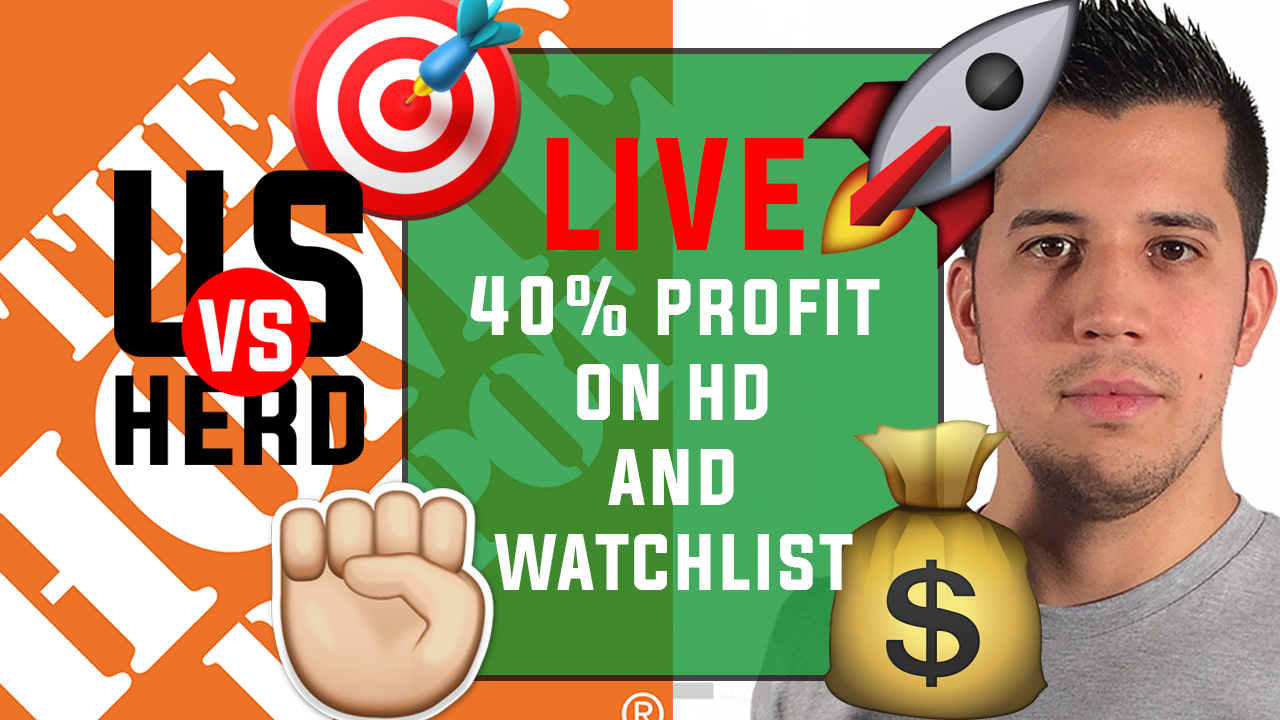 Fed Cuts Rates – 40% Profit On HD & UvH Watchlist – Options Trading Live & Stock Market News