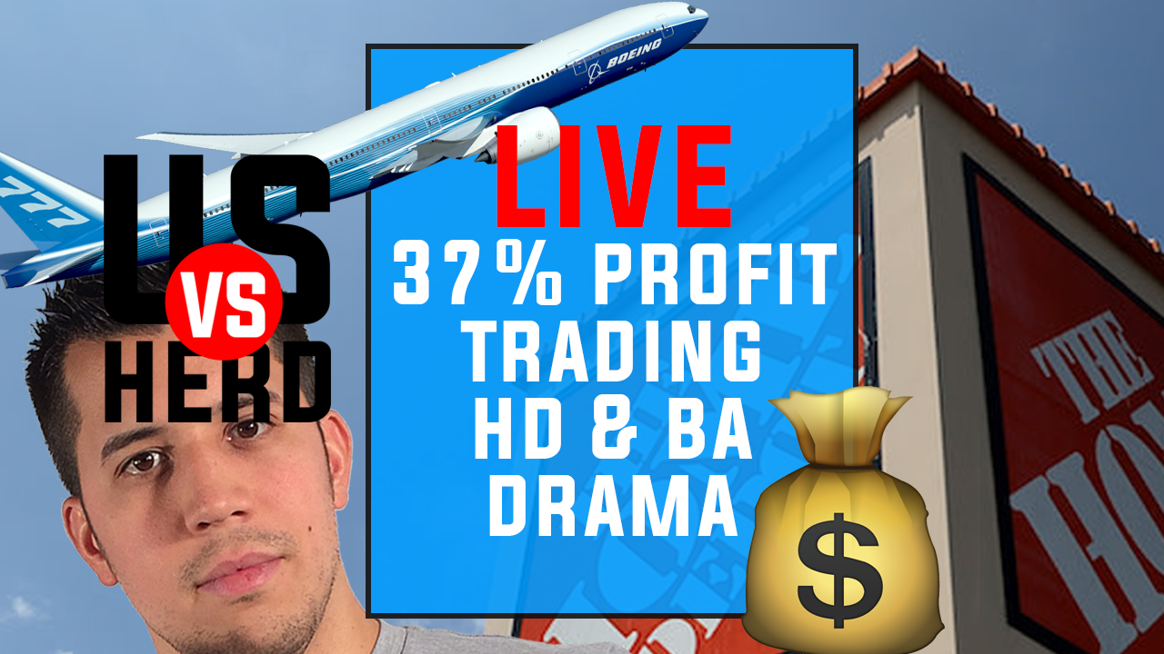 37% Profit Trading HD – BA Drama – Options Trading Live