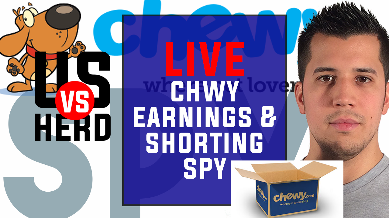 CHWY Earnings & Shorting SPY – Options Trading Live