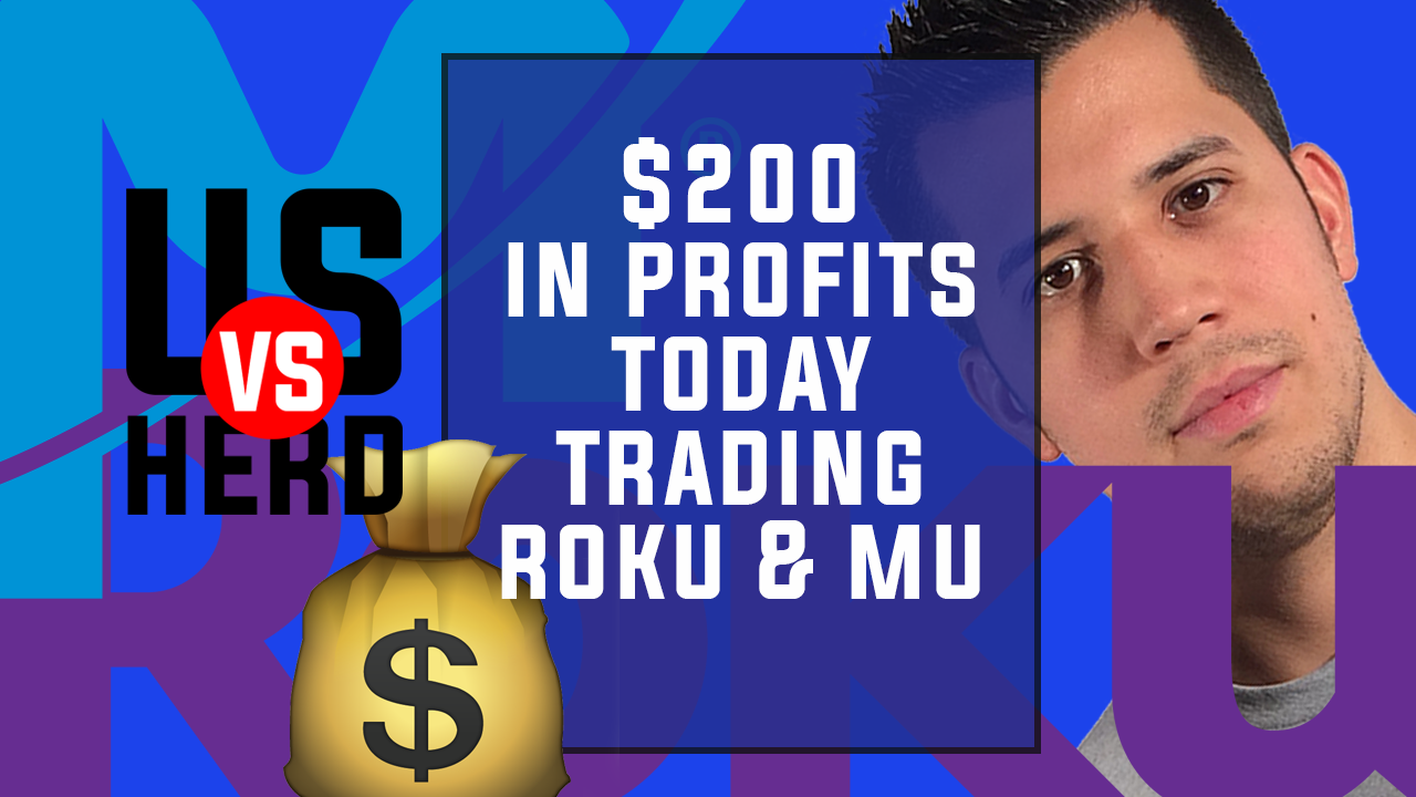 Over $200 In Profits Today Trading ROKU & MU – Options Trading Live